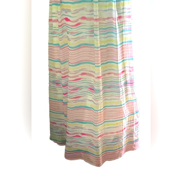 Jack Womens Size 4 Long Chiffon Maxi Dress Rainbow Colored Open Back Dress EUC - Picture 3 of 7